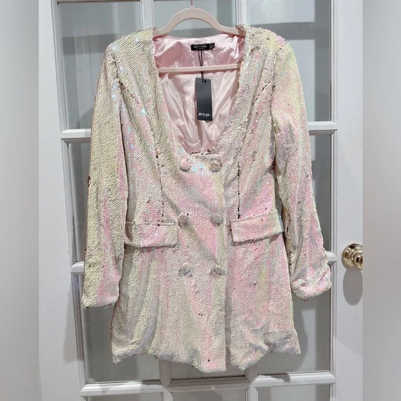 Nasty Gal Dresses Nasty Gal Iridescent Reversible Sequin Party